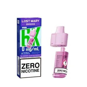 Blueberry Sour Raspberry Lost Mary BM6000 Prefilled Pods Zero Nicotine